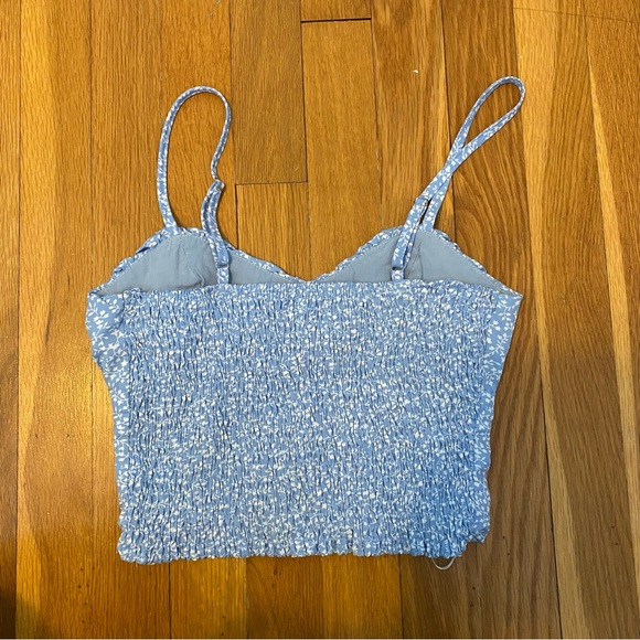 Princess Polly Blue and White Floral Milkmaid Summer Tank Top Cami 0 - Picture 2 of 3